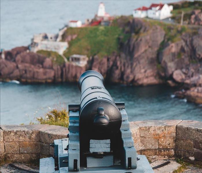Cannon overlooking seaside